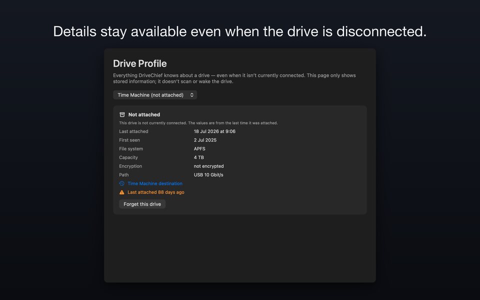 The Drive Profile of a disk that is not even connected